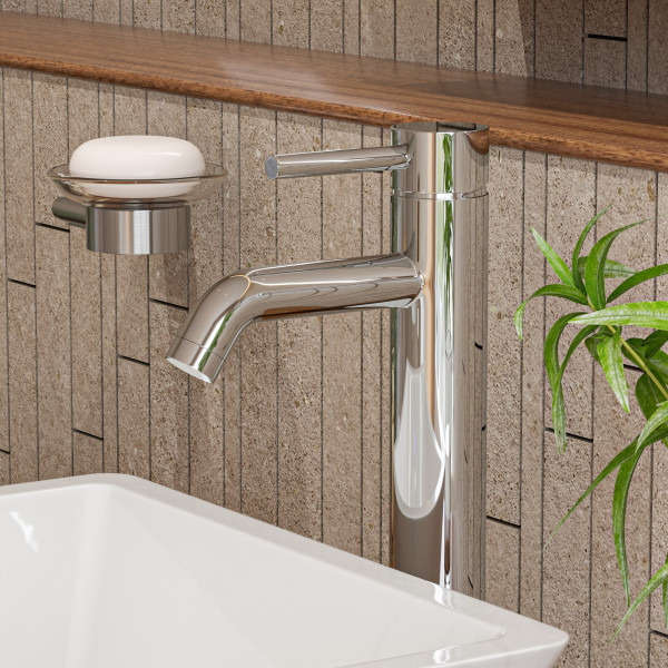 ALFI brand AB1023 Single Lever Tall Round Bathroom Faucet Polished/Brushed