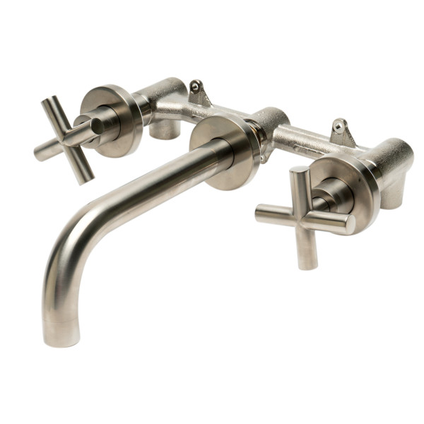 ALFI brand AB1035 8 Inch Widespread Wall-Mounted Cross Handle Faucet