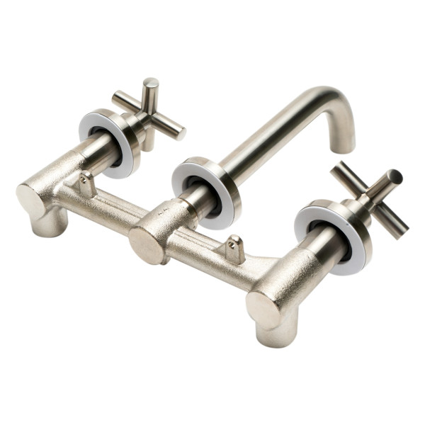 ALFI brand AB1035 8 Inch Widespread Wall-Mounted Cross Handle Faucet