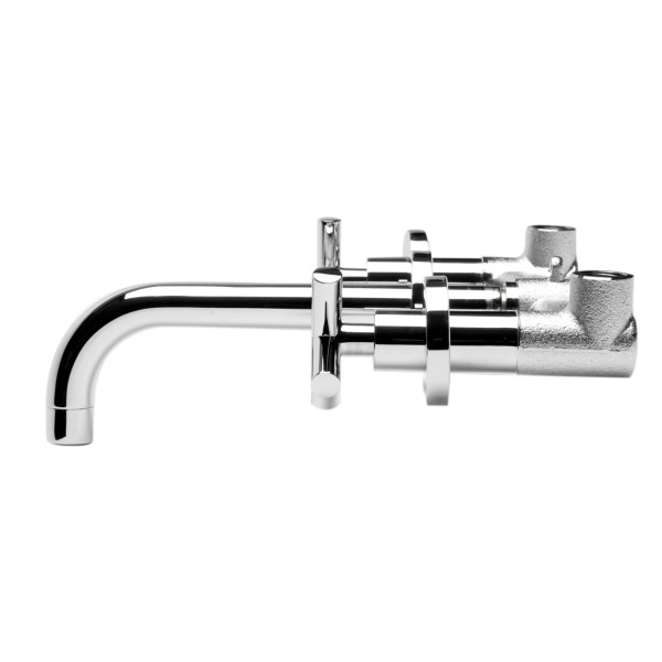 ALFI brand AB1035 8 Inch Widespread Wall-Mounted Cross Handle Faucet