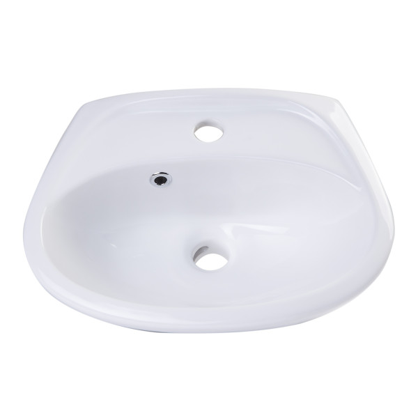 ALFI brand AB106 White Rounded Porcelain Wall Mount Bathroom Sink Basin