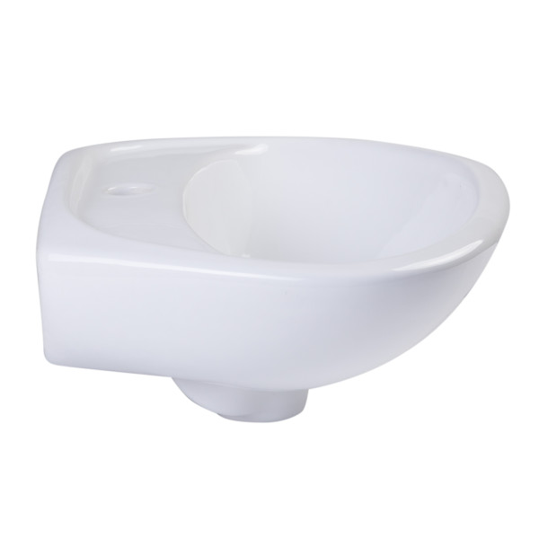 ALFI brand AB106 White Rounded Porcelain Wall Mount Bathroom Sink Basin