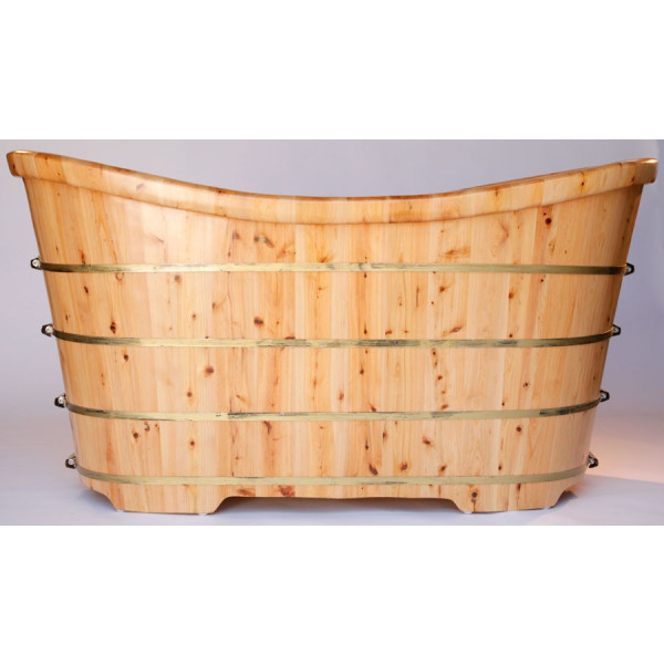 ALFI brand AB1105 63'' Free Standing Cedar Wooden Bathtub