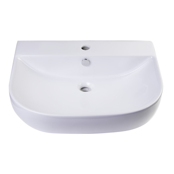 ALFI brand AB111 24" White D-Bowl Porcelain Wall Mounted Bath Sink