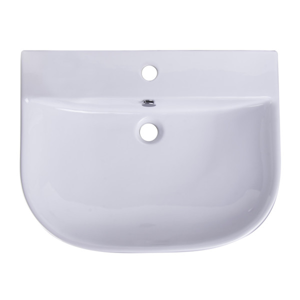 ALFI brand AB111 24" White D-Bowl Porcelain Wall Mounted Bath Sink