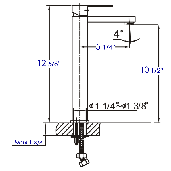 ALFI brand AB1129 Single Lever Tall Square Bathroom Faucet Polished/Brushed