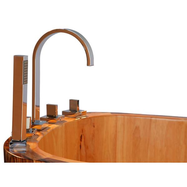 ALFI brand AB1148 59'' Free Standing Wooden Bathtub with Tub Filler