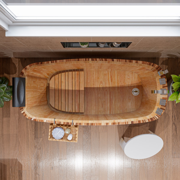 ALFI brand AB1148 59'' Free Standing Wooden Bathtub with Tub Filler
