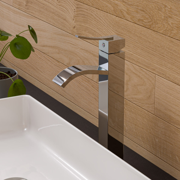 ALFI brand AB1158 Single Lever Tall Square Bathroom Faucet Polished/Brushed
