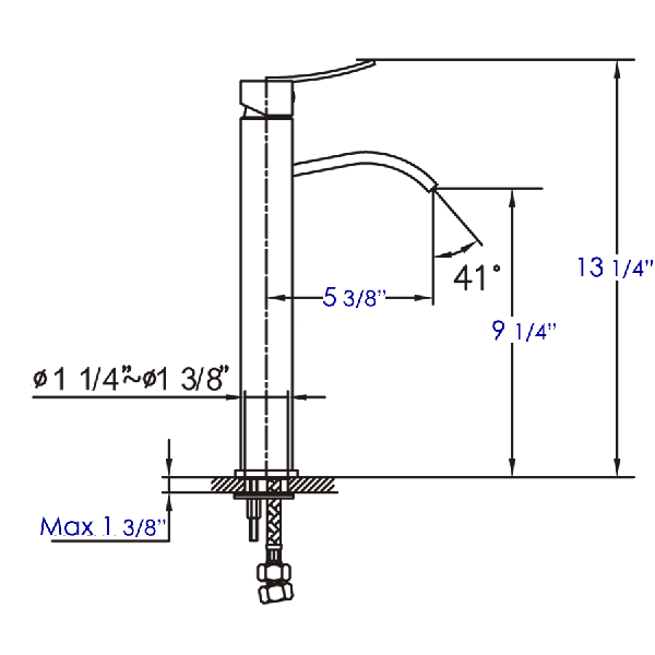 ALFI brand AB1158 Single Lever Tall Square Bathroom Faucet Polished/Brushed