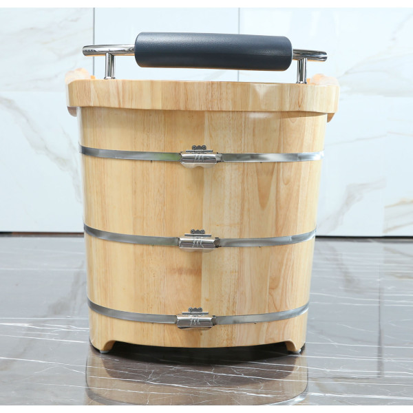 ALFI brand AB1163 61'' Free Standing Wooden BathTub with Headrest