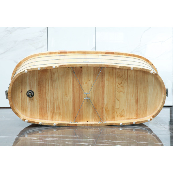 ALFI brand AB1163 61'' Free Standing Wooden BathTub with Headrest