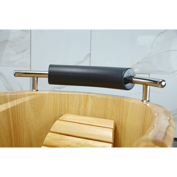ALFI brand AB1163 61'' Free Standing Wooden BathTub with Headrest