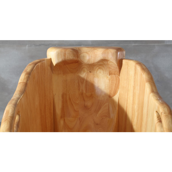 ALFI brand AB1187 57" Free Standing Wooden Soaking Bathtub with Headrest