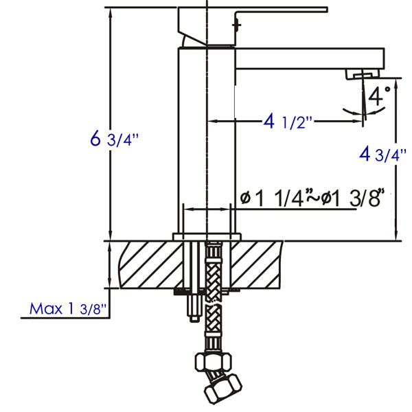ALFI brand AB1229 Single Lever Square Bathroom Faucet Polished or Brushed
