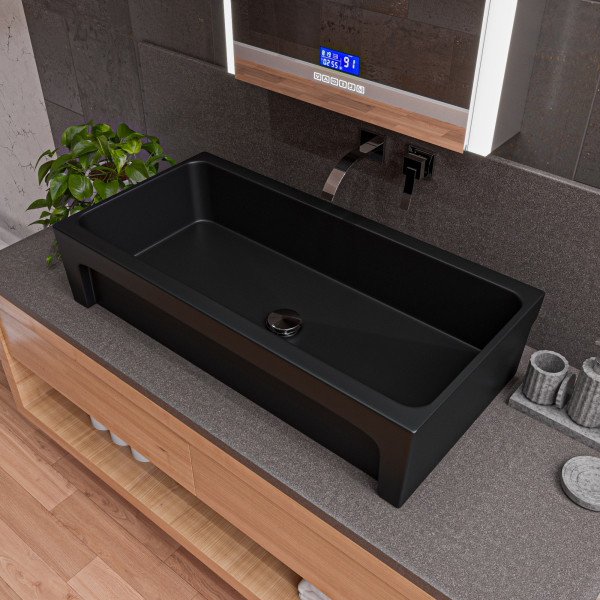 ALFI brand AB1256 Single Lever Wallmount Bathroom Faucet Polished & Brushed