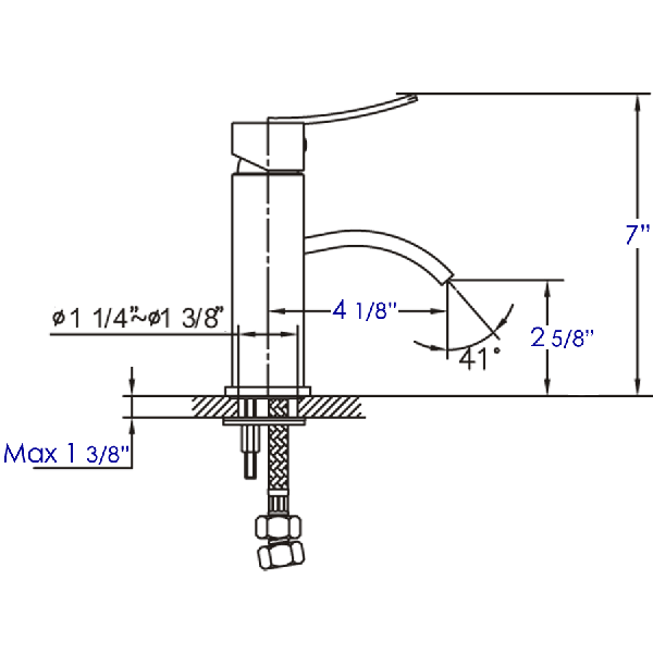 ALFI brand AB1258 Single Lever Square Bathroom Faucet Polished or Brushed