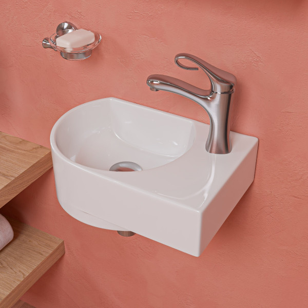 ALFI brand AB1295-BN Single Lever Curled Bathroom Faucet Brushed Nickel
