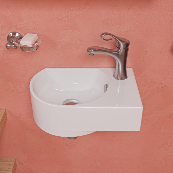 ALFI brand AB1295-BN Single Lever Curled Bathroom Faucet Brushed Nickel