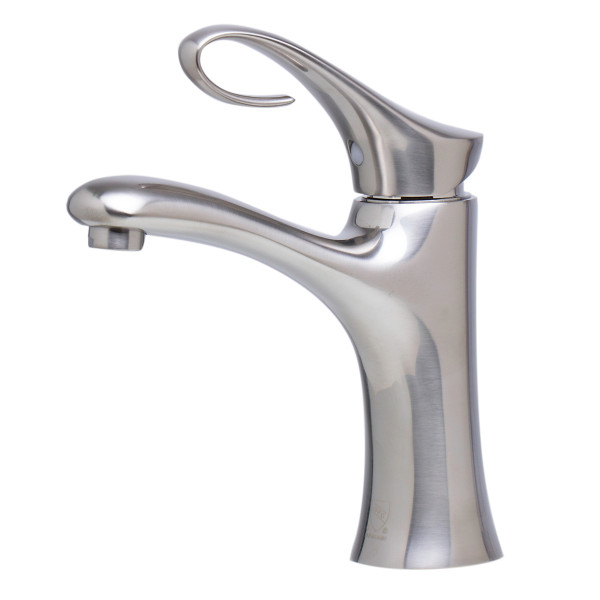 ALFI brand AB1295-BN Single Lever Curled Bathroom Faucet Brushed Nickel