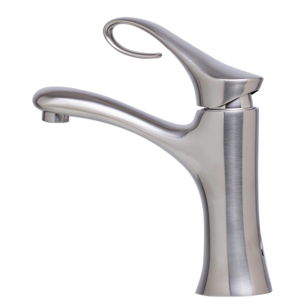 ALFI brand AB1295-BN Single Lever Curled Bathroom Faucet Brushed Nickel