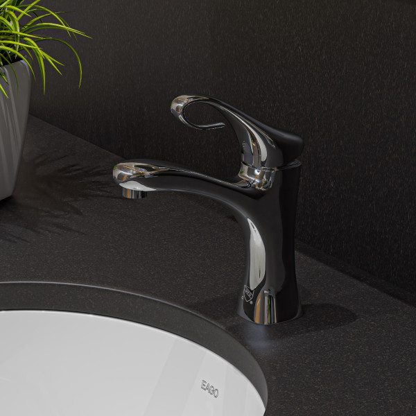 ALFI brand AB1295-PC Single Lever Curled Bathroom Faucet Polished Chrome