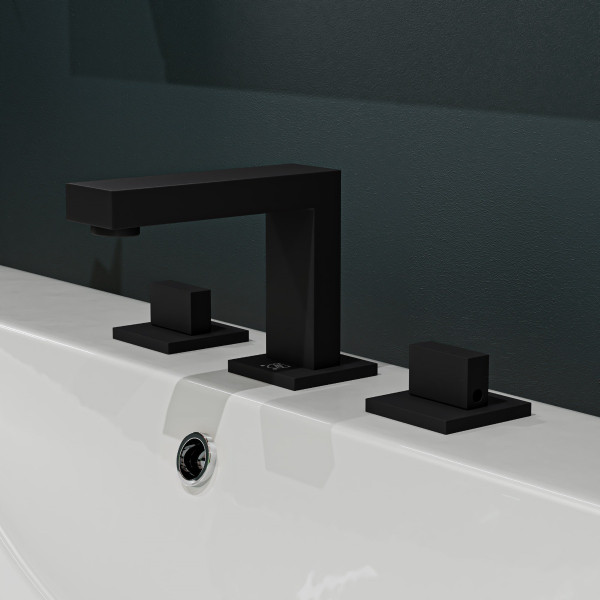 ALFI brand AB1322-BM Black Matte Widespread Modern Bathroom Faucet