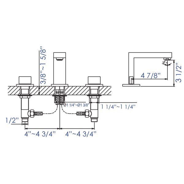 ALFI brand AB1322 Modern Widespread Bathroom Faucet