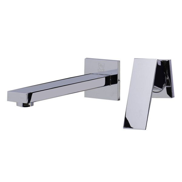 ALFI brand AB1468 Single Lever Wallmount Bathroom Faucet Polished & Brushed