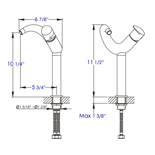 ALFI brand AB1570 Single Lever Tall Wave Bathroom Faucet Polished & Brushed