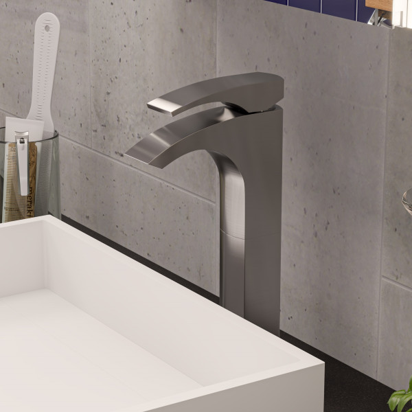 ALFI brand AB1587 Single Lever Tall Modern Bathroom Faucet Polished/Brushed