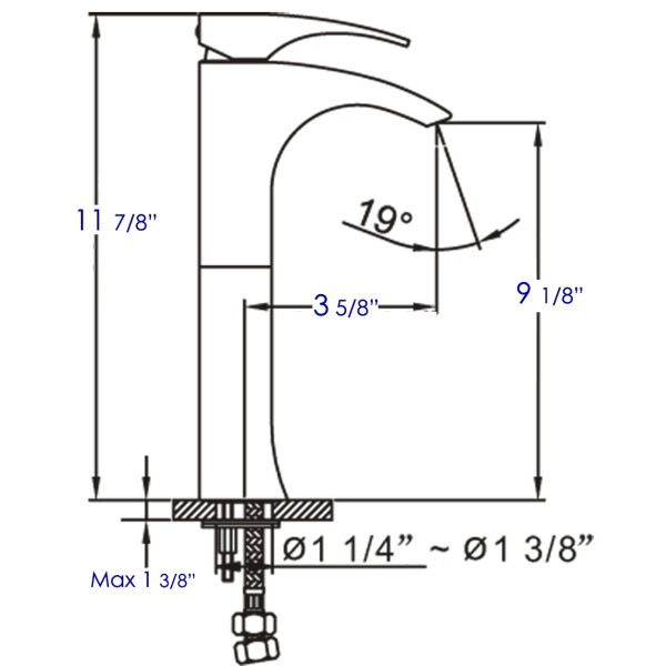 ALFI brand AB1587 Single Lever Tall Modern Bathroom Faucet Polished/Brushed