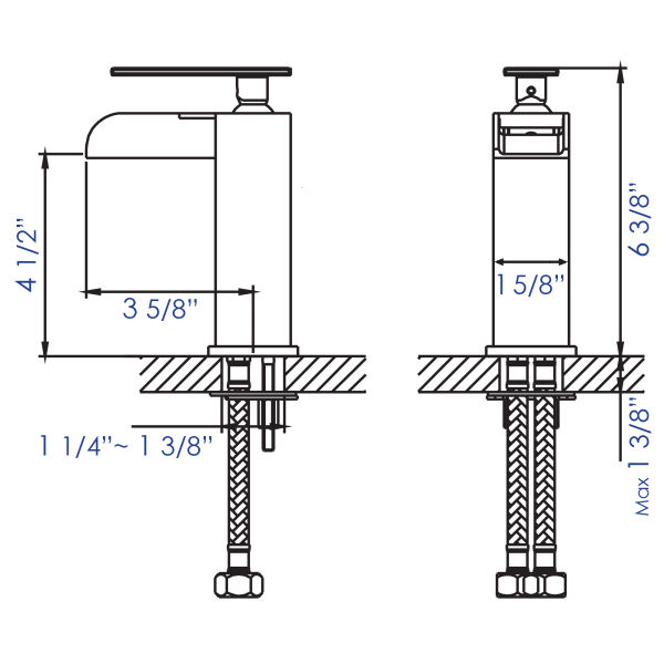 ALFI brand AB1598 Single Hole Waterfall Bathroom Faucet