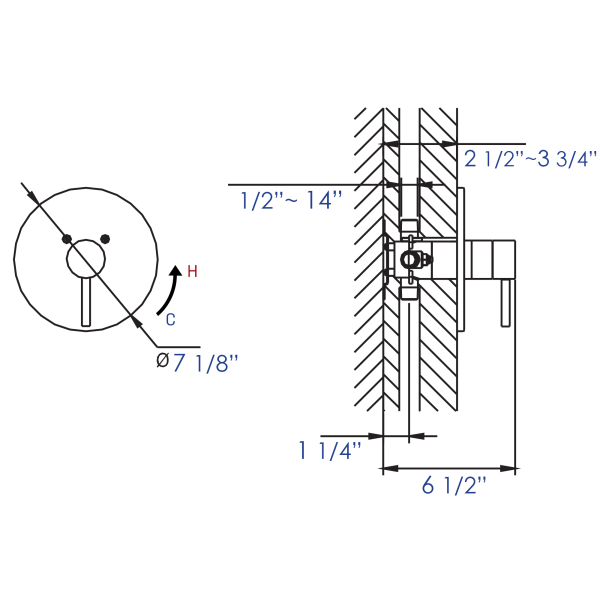 ALFI brand AB1601 Pressure Balanced Round Shower Mixer