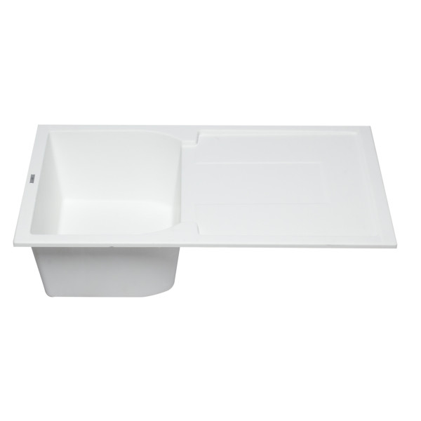 ALFI brand AB1620DI 34" Single Granite Composite Kitchen Sink w/ Drainboard
