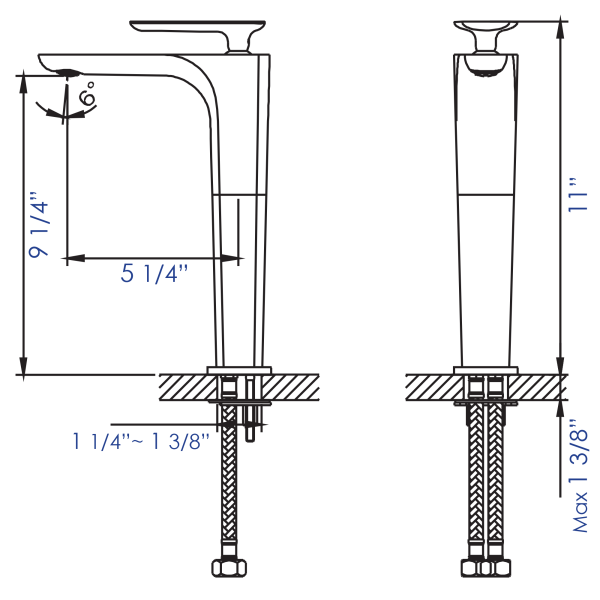 ALFI brand AB1778 Tall Single Hole Modern Bathroom Faucet