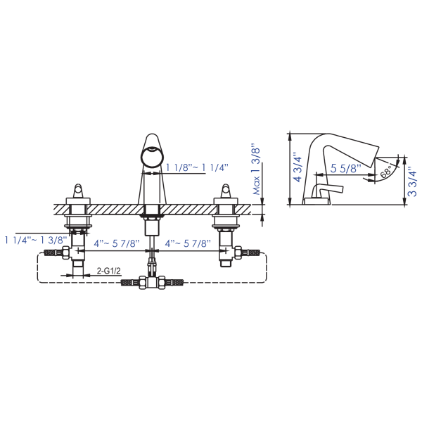 ALFI brand AB1790 Widespread Cone Waterfall Bathroom Faucet