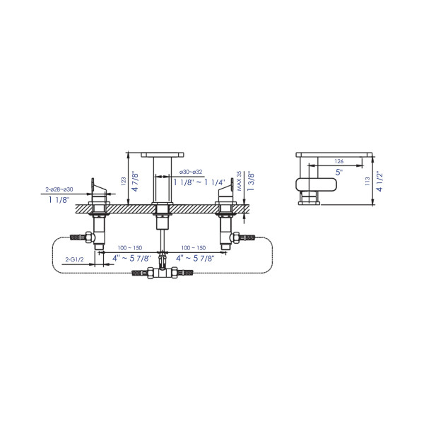 ALFI brand AB1884 Two-Handle 8 Inch Widespread Bathroom Faucet