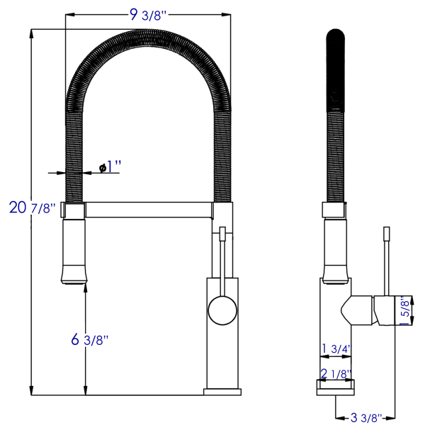 ALFI brand AB2015 Brushed Gooseneck Single Hole Kitchen Faucet