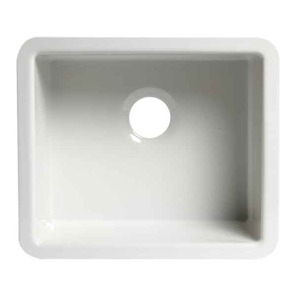 ALFI brand AB2017 20 Inch White Fireclay Undermount Kitchen Sink