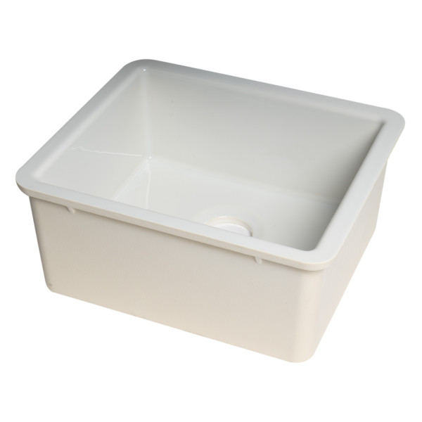 ALFI brand AB2017 20 Inch White Fireclay Undermount Kitchen Sink