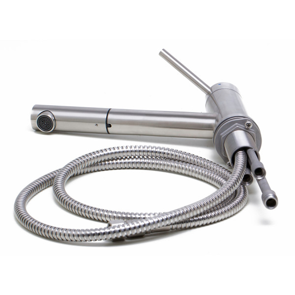 ALFI brand AB2025 Solid Stainless Steel Pull Out Swivel Kitchen Faucet