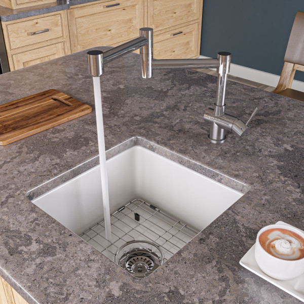 ALFI brand AB2038 Modern Solid Stainless Steel Retractable Kitchen Faucet