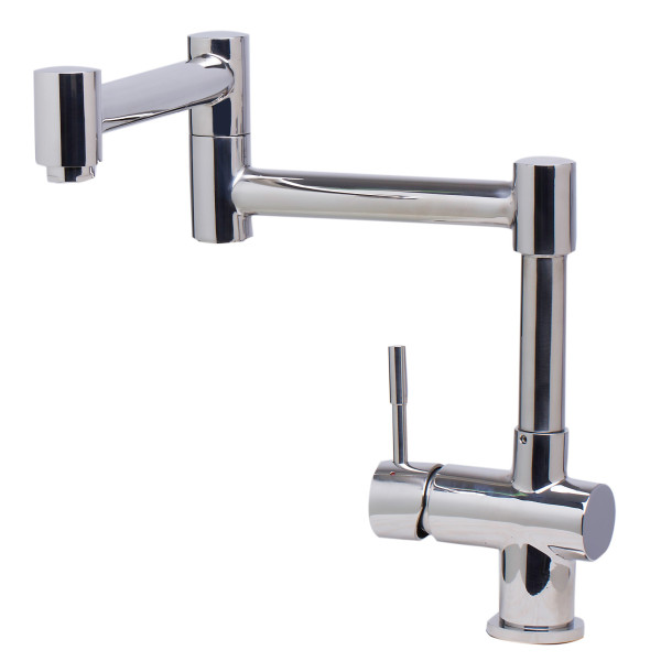 ALFI brand AB2038 Modern Solid Stainless Steel Retractable Kitchen Faucet