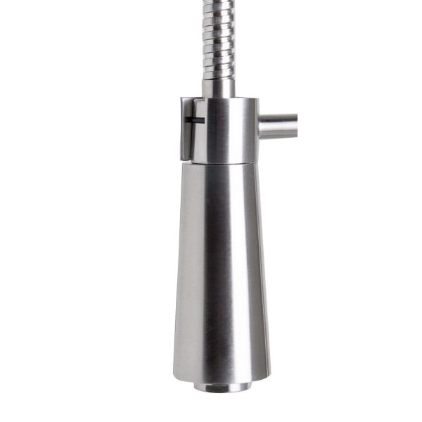 ALFI brand AB2039 Solid Stainless Steel Pull Out Commercial Kitchen Faucet