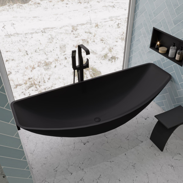 ALFI brand AB2180 Floor Mount Tub Filler with Shower Head Polished/Brushed