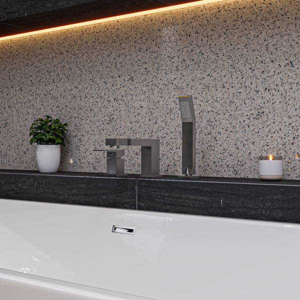 ALFI brand AB2322  Deck Mounted Tub Filler and Square Hand Held Shower Head