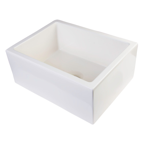 ALFI brand AB2418SB 24" Smooth Thick Wall Fireclay Single Bowl Farm Sink
