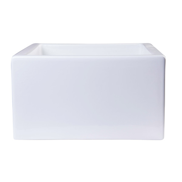 ALFI brand AB2418SB 24" Smooth Thick Wall Fireclay Single Bowl Farm Sink