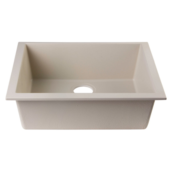 ALFI brand AB2420UM 24" Undermount Single Granite Composite Kitchen Sink